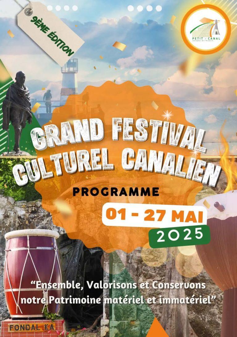 Grand Festival Culturel Canalien, mai 2025 – Valorisation du patrimoine matériel et immatériel. Découvrez les activités et animations proposées tout au long du mois de mai.