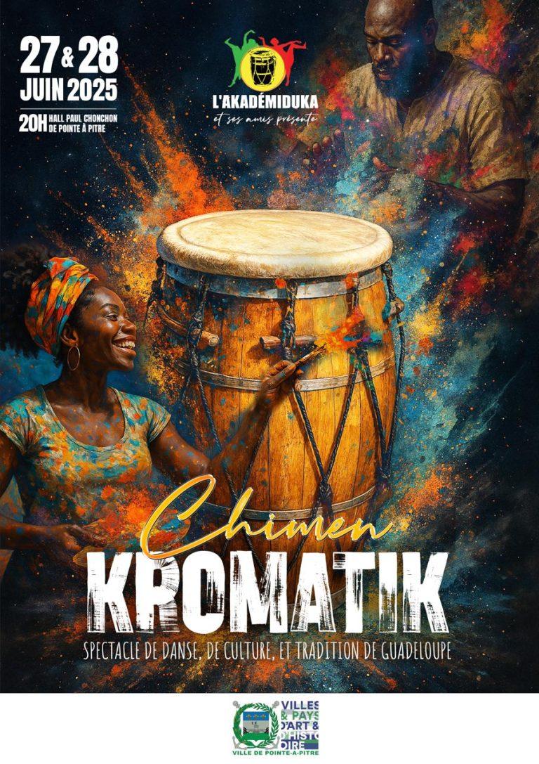 Venez découvrir le tout nouveau spectacle “Chimen Kromatik” de L’Akademiduka au Hall des Sports Paul Chonchon, en Guadeloupe, le samedi 28 juin 2025 à partir de 20h00. Un événement à ne pas manquer pour une soirée inoubliable.