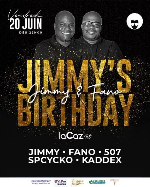 Soirée d’anniversaire de Jimmy & Fano à laCazArt le vendredi 20 juin 2025 dès 22h, avec les DJ Jimmy, Fano, 507, Spcycko et Kaddex. Ambiance festive garantie.