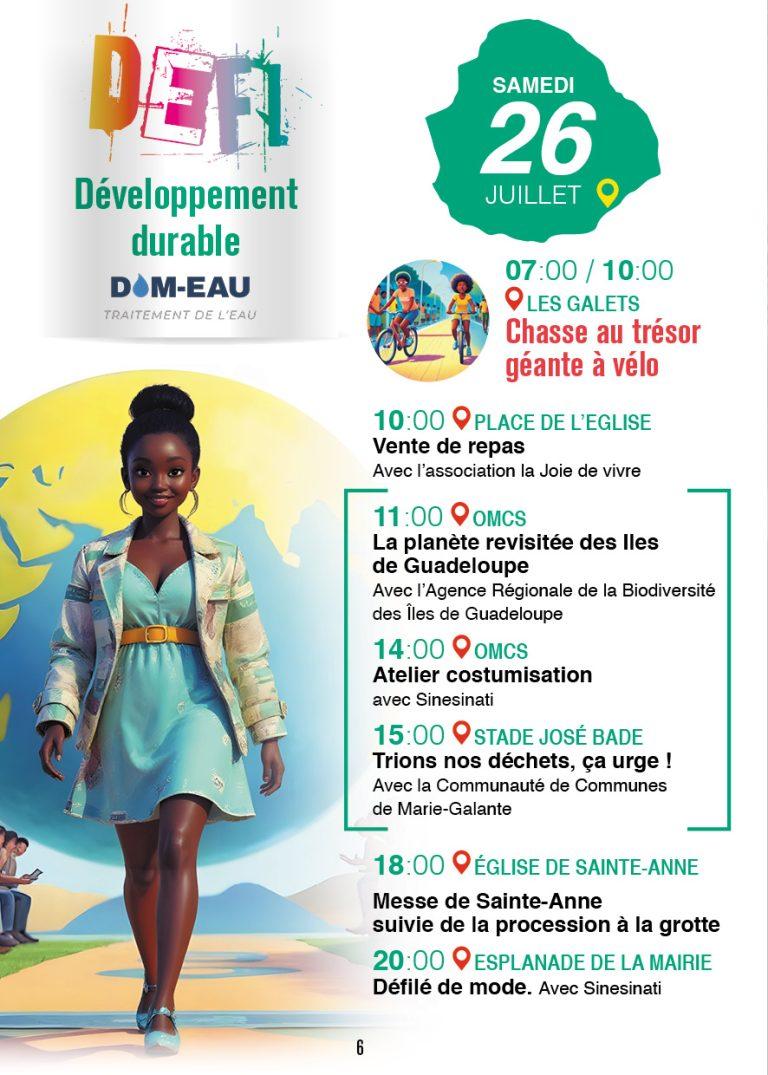 Fête patronale de Capesterre de Marie-Galante du 25 au 28 juillet 2025 sur le thème “Relevons les défis de demain” autour de l’éducation, du développement durable et de la sécurité.