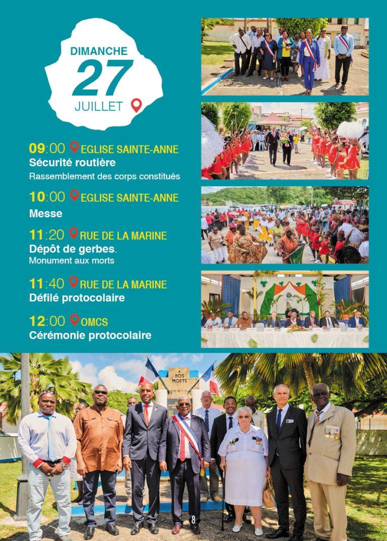 Fête patronale de Capesterre de Marie-Galante du 25 au 28 juillet 2025 sur le thème “Relevons les défis de demain” autour de l’éducation, du développement durable et de la sécurité.