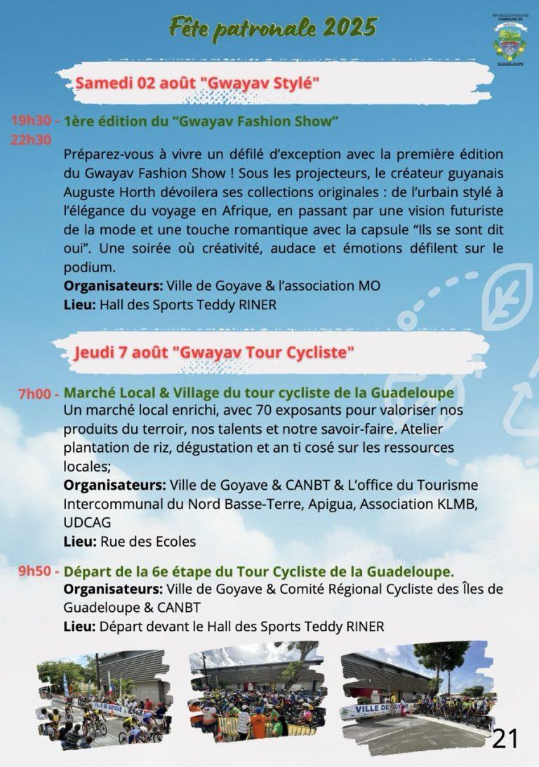 Fête Patronale de Goyave 2025 sur le thème “Vivons une Aventure Économique”, un mois d’animations autour de l’économie durable du 6 juillet au 7 août 2025 en Guadeloupe.