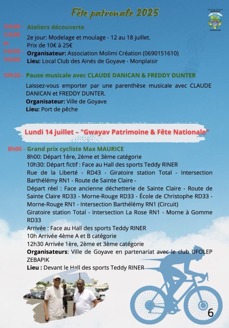Fête Patronale de Goyave 2025 sur le thème “Vivons une Aventure Économique”, un mois d’animations autour de l’économie durable du 6 juillet au 7 août 2025 en Guadeloupe.