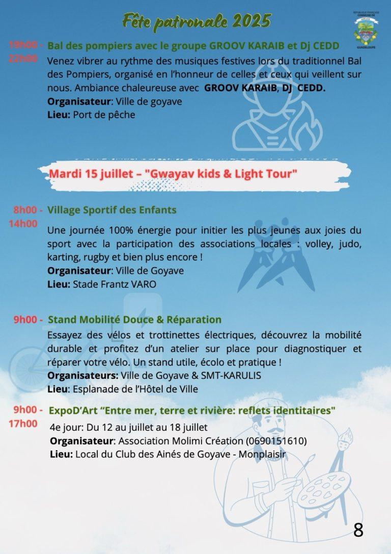 Fête Patronale de Goyave 2025 sur le thème “Vivons une Aventure Économique”, un mois d’animations autour de l’économie durable du 6 juillet au 7 août 2025 en Guadeloupe.