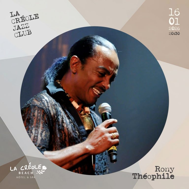 Concert de Rony Théophile le 16 janvier 2026 à 20h30 au La Créole Jazz Club, La Créole Beach Hôtel et Spa, Guadeloupe.