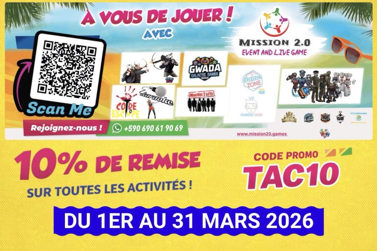 Remise activités en famille entre amis en Guadeloupe avec Mission 2.0