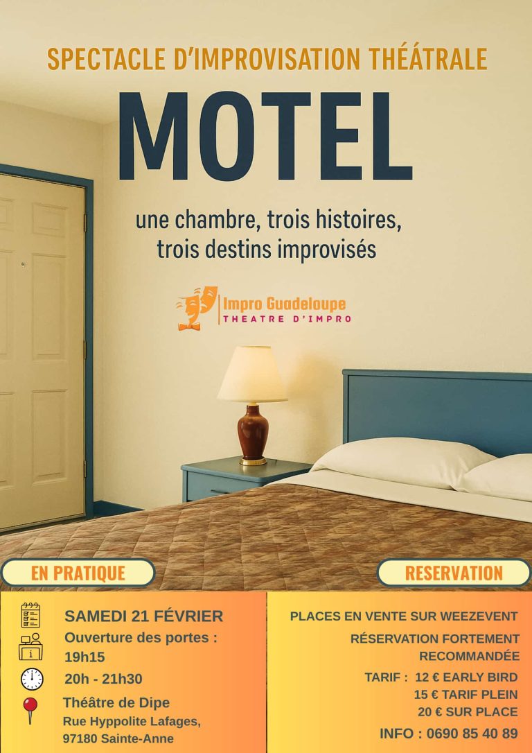 MOTEL – Spectacle d’improvisation théâtrale – Théâtre de Dipe – Sainte-Anne – 21 février 2026