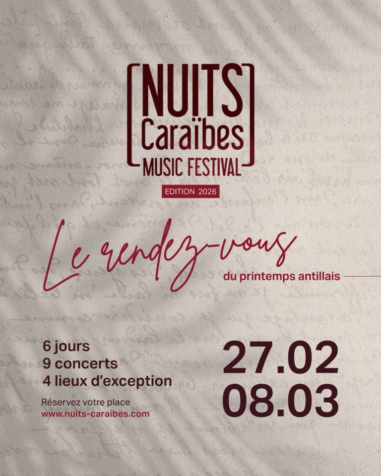 Festival Nuits Caraïbes du 27 février au 8 mars 2026 en Guadeloupe, 6 jours, 9 concerts et 4 lieux d’exception mêlant musique classique, improvisation et poésie.