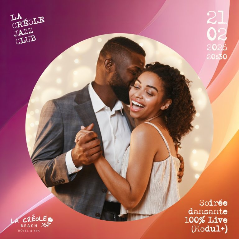 Soirée dansante 100 % Live avec Modul+ le 21 février 2026 à 20h30 au La Créole Beach Hôtel & Spa dans le cadre du Créole Jazz Club en Guadeloupe.