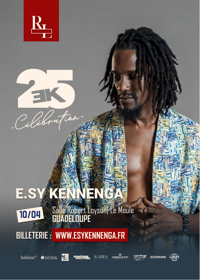 Concert 25K Celebration de E.Sy Kennenga le 10 avril 2026 à la salle Robert Loyson au Moule en Guadeloupe.
