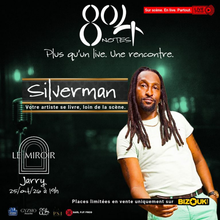 Événement 804 Notes avec Silverman le 25 octobre 2026 à 19h au Miroir à Jarry, rencontre artistique intimiste avec places limitées disponibles sur Bizouk.