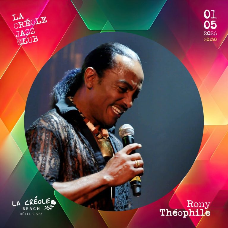 Concert La Créole Jazz Club avec Rony Théophile le 1er mai 2026 à 20h30 à La Créole Beach Hôtel & Spa au Gosier, soirée musicale live dans une ambiance jazz et créole.