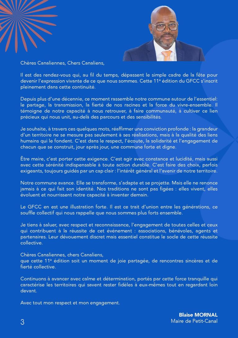 Grand Festival Culturel Canalian 2026 à Petit-Canal du 1er au 27 mai, événements culturels et festifs avec animations, spectacles et programmation accessible via QR code.