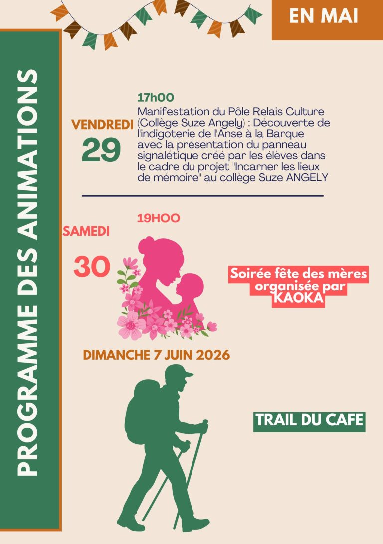 Mai Habissois 2026 du 1er au 30 mai à Vieux-Habitants en Guadeloupe, mois d’animations culturelles sportives et patrimoniales autour du café traditions mémoire et territoire.
