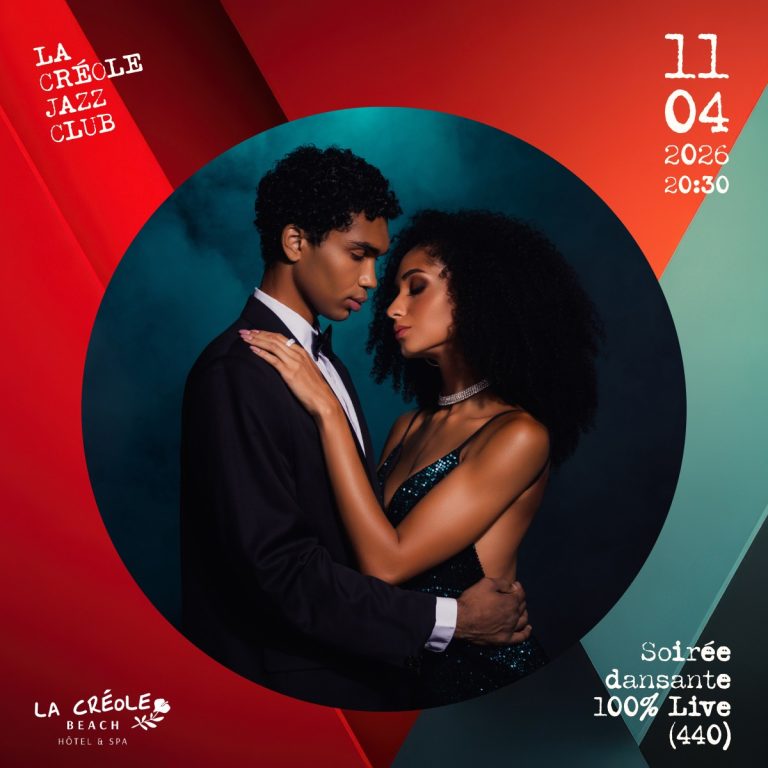 Soirée dansante 100% live 440 le 11 avril 2026 à La Créole Beach au Gosier à 20h30 dans le cadre du Créole Jazz Club avec ambiance musicale live.