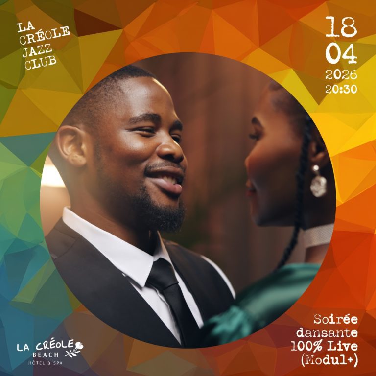 Soirée dansante 100 % live avec Modul+ le 18 avril 2026 à 20h30 au Créole Jazz Club au Gosier, ambiance musicale et danse en Guadeloupe.