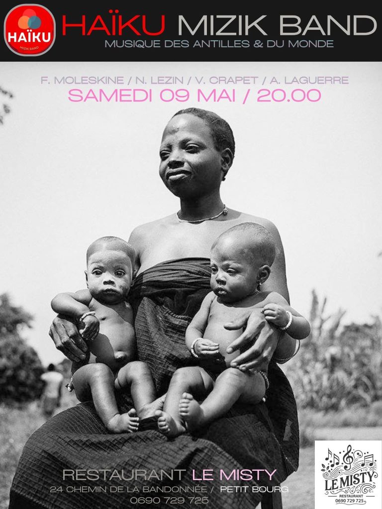 Concert du HAÏKU Mizik Band le 9 mai 2026 au restaurant Le Misty à Petit-Bourg, musique caribéenne et du monde en live en Guadeloupe.