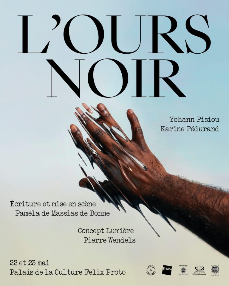Pièce de théâtre “L’Ours Noir” les 22 et 23 mai 2026 au Palais de la Culture Félix Proto aux Abymes en Guadeloupe, une création entre mémoire, exil et silence.