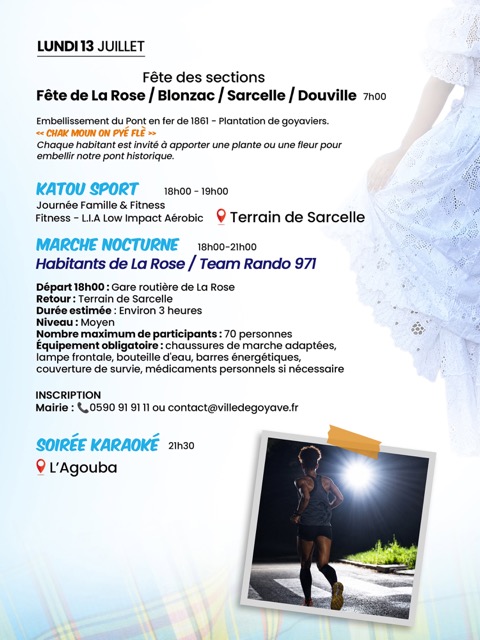 Fête Patronale de Goyave 2026 « Nanm é Ganm », du 2 juillet au 30 août 2026, célébrant les traditions, la culture, le sport et la transmission intergénérationnelle.
