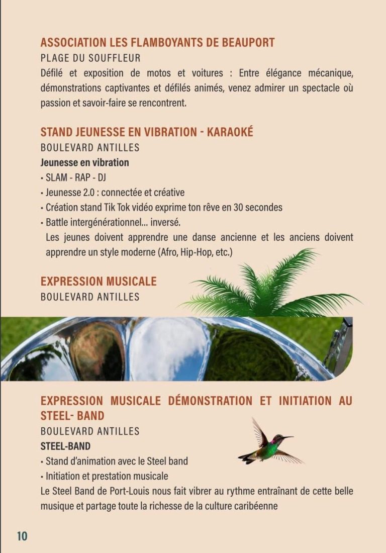 Fête Patronale de Port-Louis en Guadeloupe, du 26 juin au 8 juillet 2026, sur le thème « Jeunesse ambitieuse, rêve sans limite ».