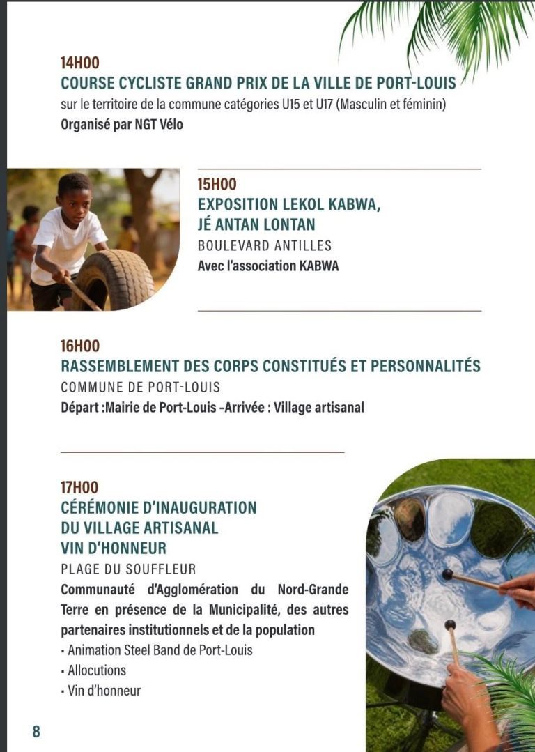 Fête Patronale de Port-Louis en Guadeloupe, du 26 juin au 8 juillet 2026, sur le thème « Jeunesse ambitieuse, rêve sans limite ».