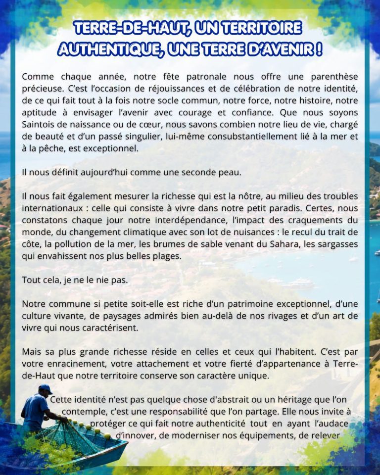 Fête Patronale de Terre-de-Haut aux Saintes, Guadeloupe, du 12 au 16 août 2026.