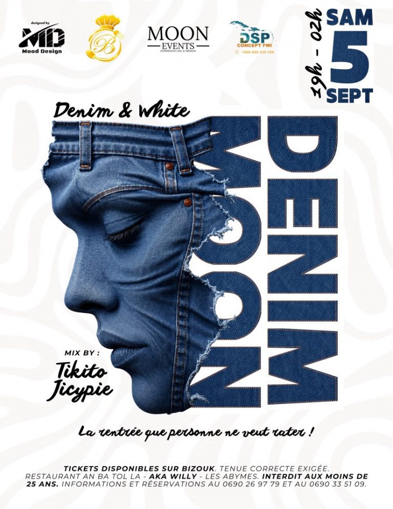 La Rentrée Denim & White le 5 septembre 2026 à An Ba Tol La – Aka Willy aux Abymes en Guadeloupe, soirée avec Tikito et Jicypie.
