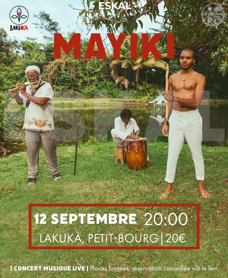 Concert de Mayiki le 12 septembre 2026 à Lakuka à Petit-Bourg, Guadeloupe, pour une soirée de musique live.