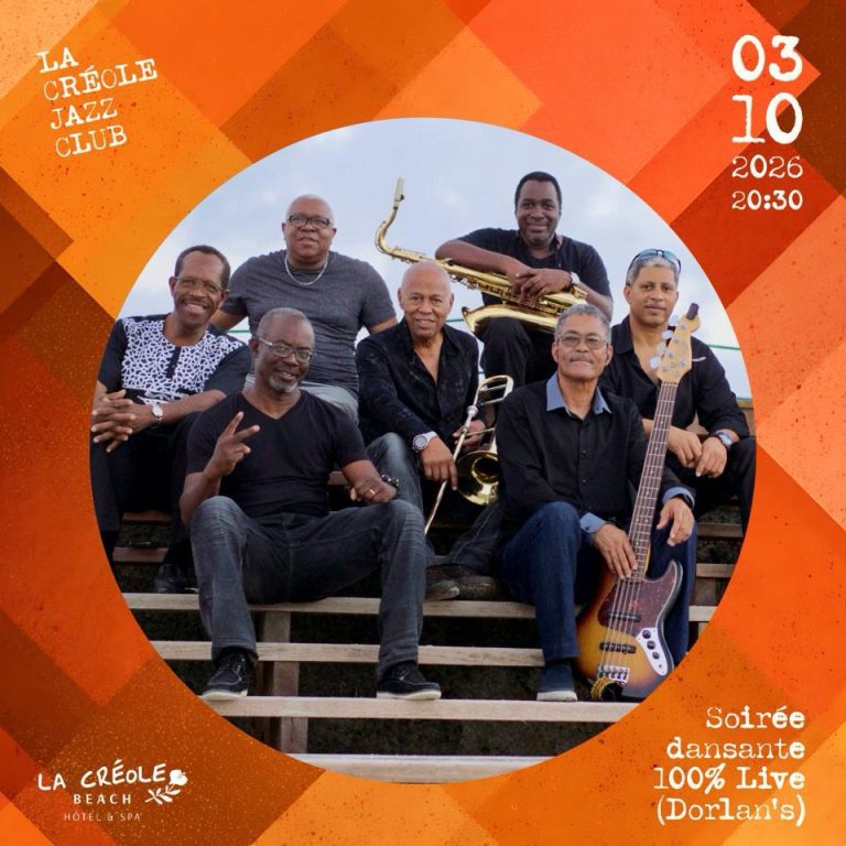 Dorlans en concert le 3 octobre 2026 à La Créole Jazz Club au Gosier, Guadeloupe, pour une soirée dansante 100 % live.