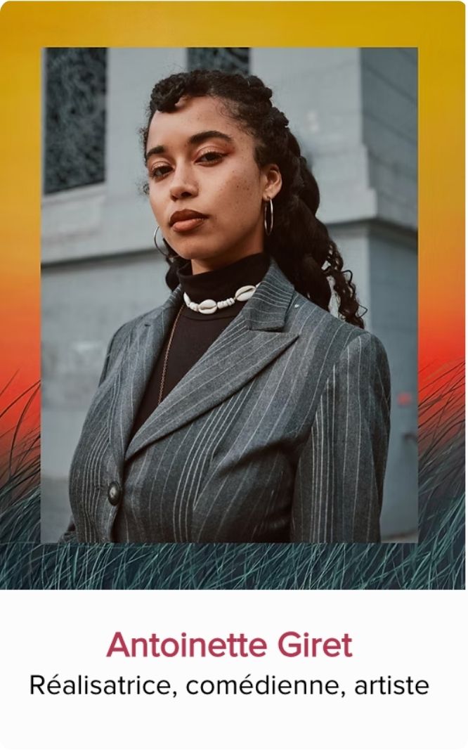 Portrait d'Antoinette Giret, réalisatrice, comédienne, artiste et panéliste invitée au Festival Monde en Vues 2026 en Guadeloupe.