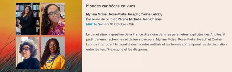 Causerie Mondes caribéens en vues, présentée au Festival Monde en Vues 2026 en Guadeloupe.