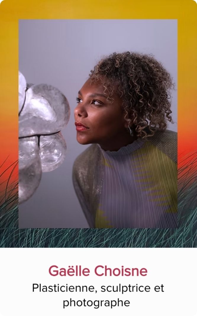 Portrait de Gaëlle Choisne, plasticienne, sculptrice, photographe et panéliste invitée au Festival Monde en Vues 2026 en Guadeloupe.