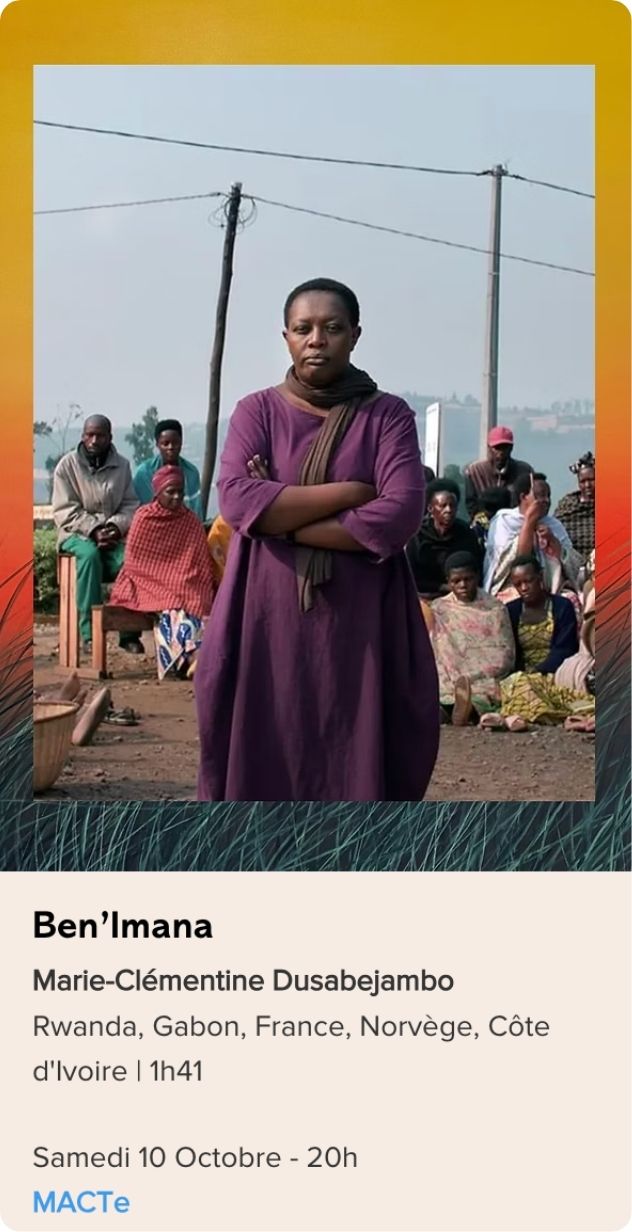 Affiche du film Ben'Imana réalisé par Marie-Clémentine Dusabeyambo, présenté dans la sélection longs métrages du Festival Monde en Vues 2026 – 13e édition en Guadeloupe.