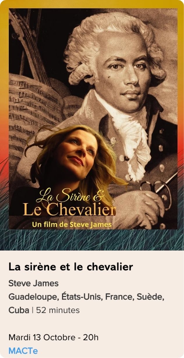 Affiche du film La sirène et le chevalier réalisé par Steve James, présenté dans la sélection longs métrages du Festival Monde en Vues 2026 – 13e édition en Guadeloupe.