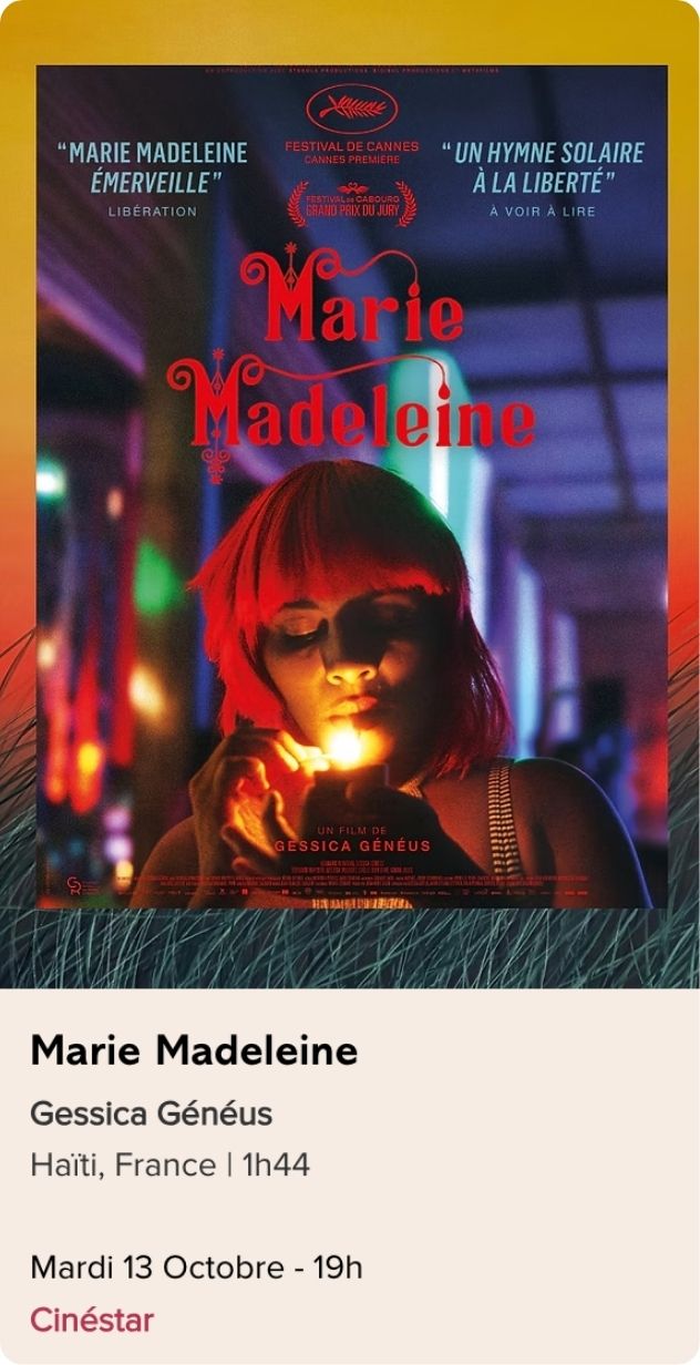 Affiche du film Marie Madeleine réalisé par Gessica Généus, présenté dans la sélection longs métrages du Festival Monde en Vues 2026 – 13e édition en Guadeloupe.