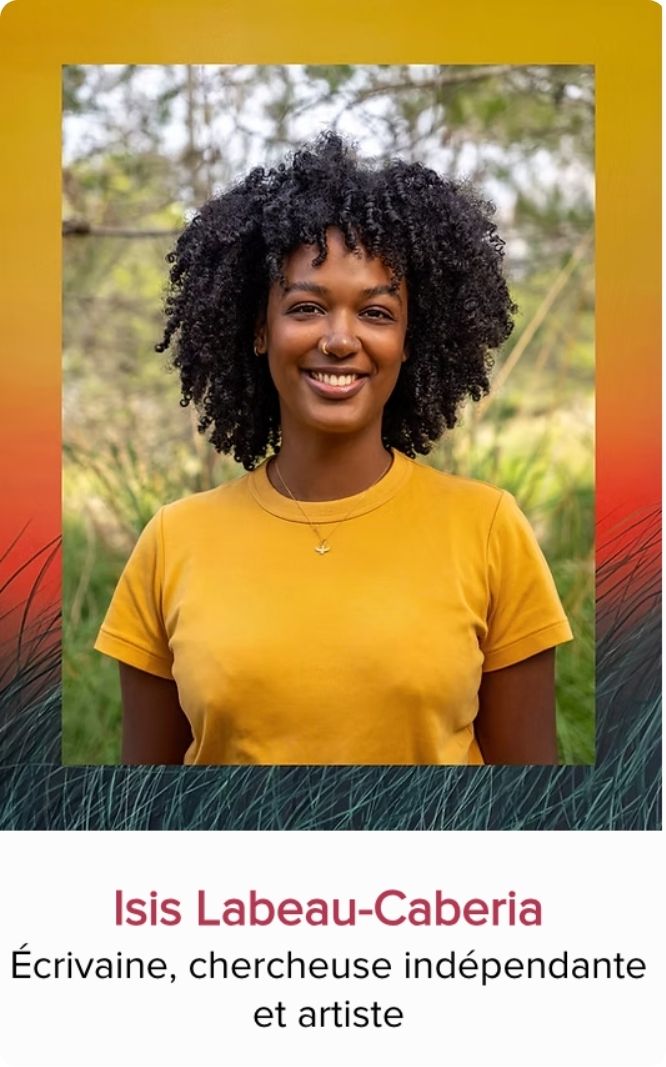 Portrait d'Isis Labeau-Caberia, écrivaine, chercheuse indépendante et artiste, panéliste invitée au Festival Monde en Vues 2026 en Guadeloupe.
