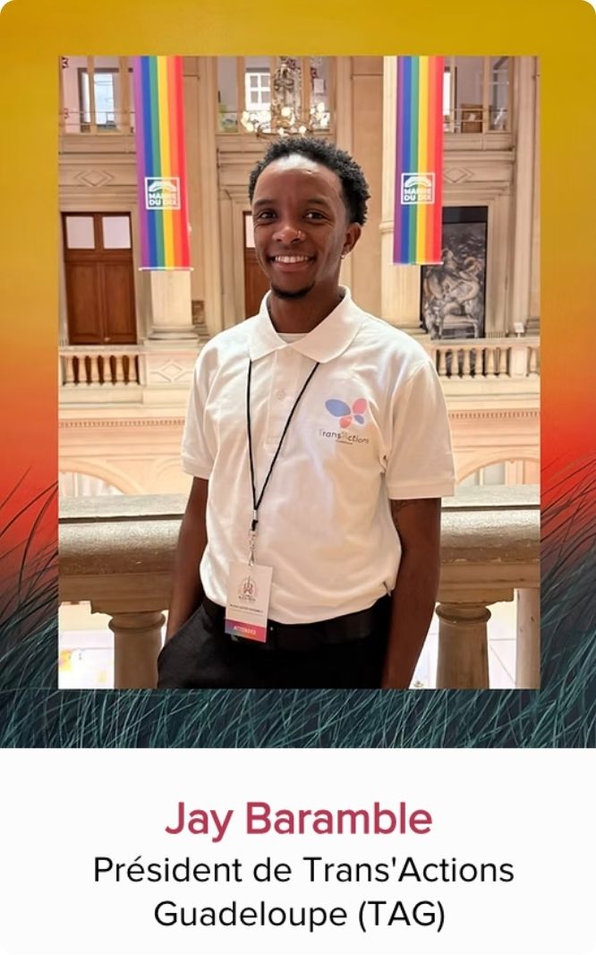 Portrait de Jay Baramble, président de Trans'Actions Guadeloupe (TAG) et panéliste invité au Festival Monde en Vues 2026 en Guadeloupe.