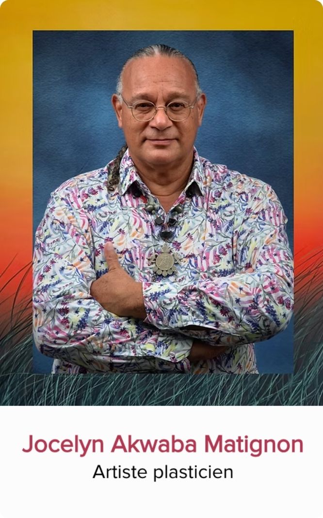 Portrait de Jocelyn Akwaba Matignon, artiste plasticien et panéliste invité au Festival Monde en Vues 2026 en Guadeloupe.