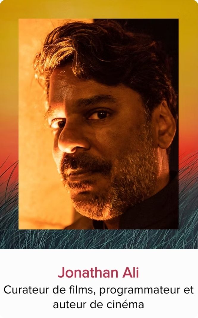 Portrait de Jonathan Ali, curateur de films, programmateur et auteur de cinéma, panéliste invité au Festival Monde en Vues 2026 en Guadeloupe.