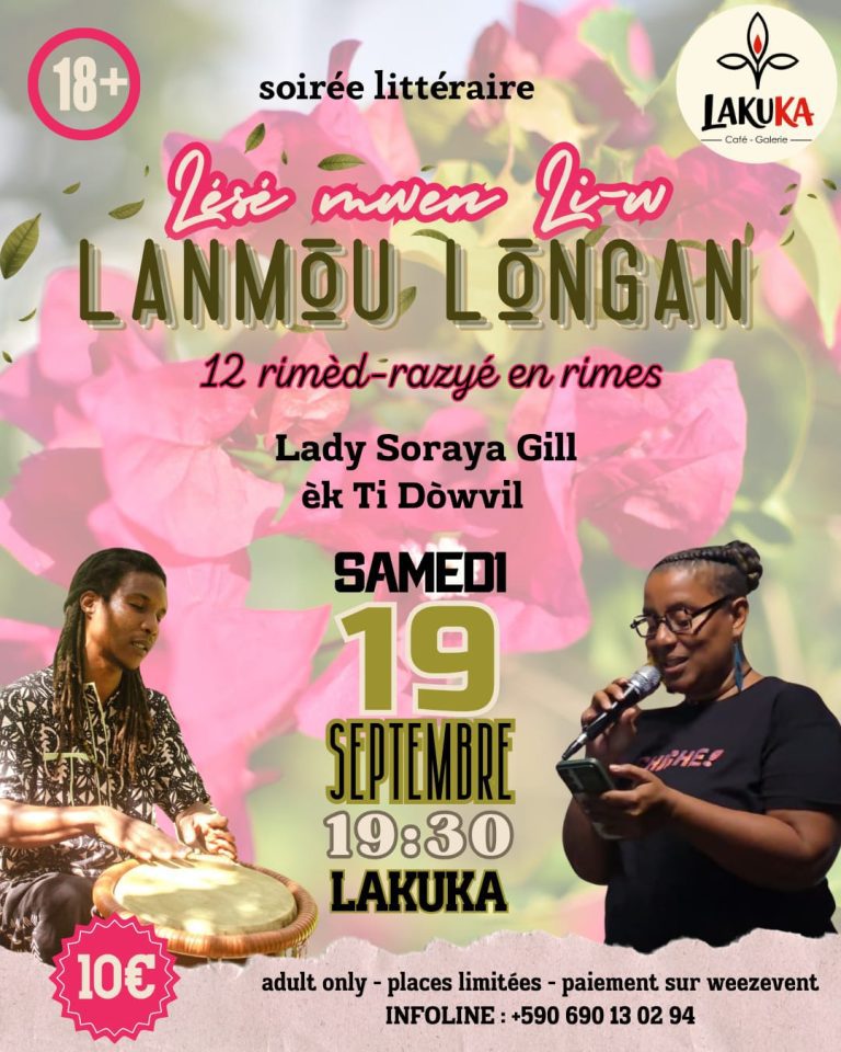 Lanmou Longan – Soirée littéraire – 19 septembre 2026 – Guadeloupe