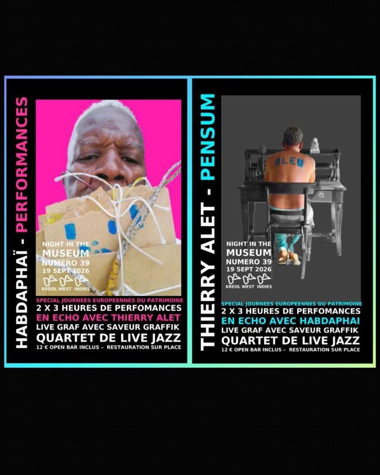 Night in the Museum numéro 39 le 19 septembre 2026 en Guadeloupe, édition spéciale Journées Européennes du Patrimoine avec les performances de Habdaphaï et Thierry Alet, live graff de Saveur Graffik et quartet de jazz.